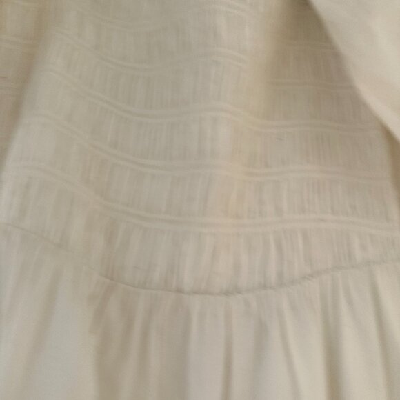 Reformation White Smocked Midi Puff Sleeve Dress Flowy Square Neck Bridal - Picture 6 of 8